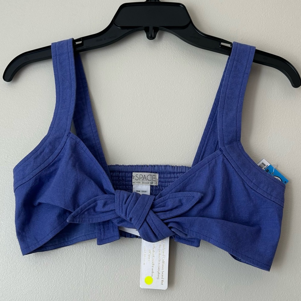 L*SPACE Revolve Purple Tie Summer Beach Bow Top